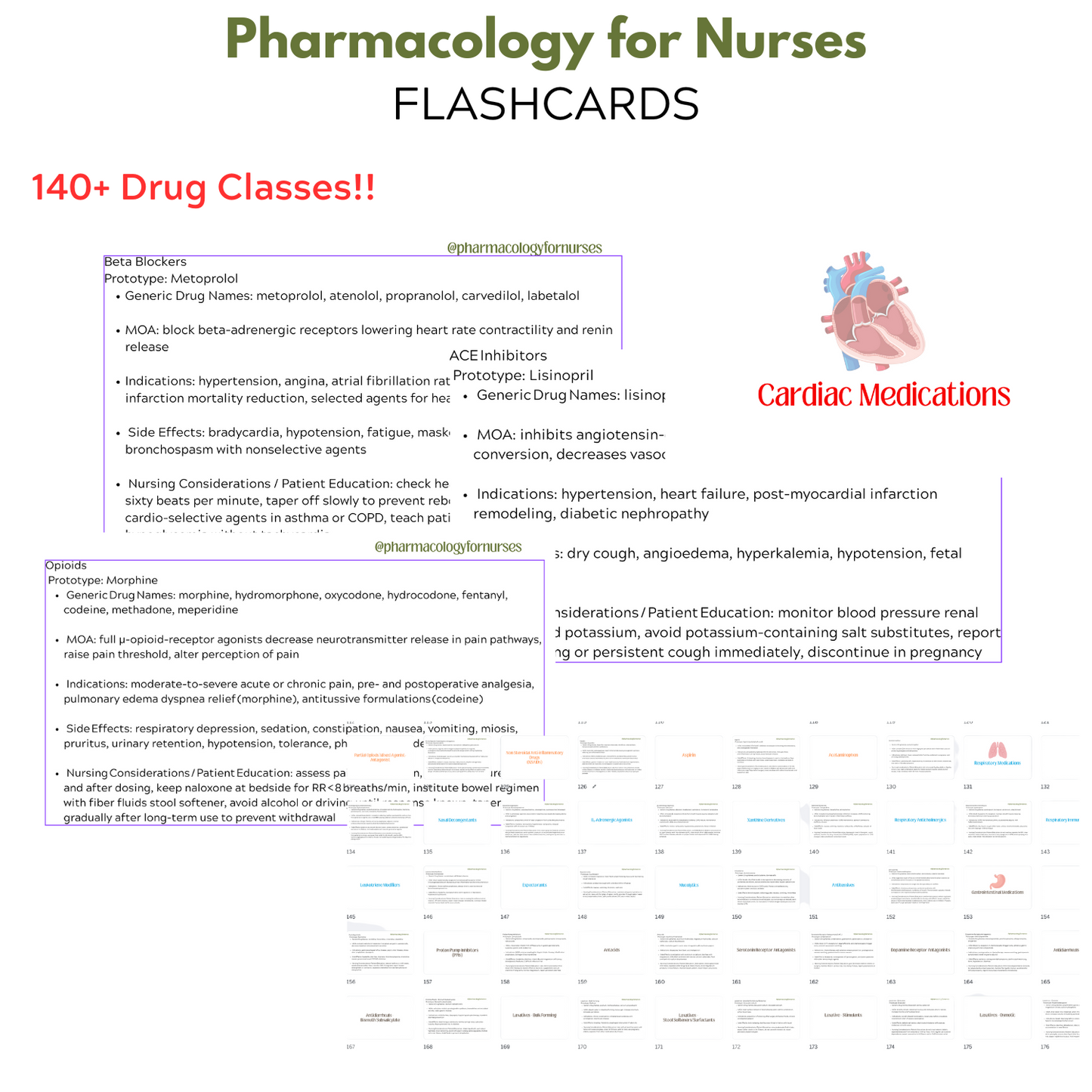 Pharmacology for Nurses Flash Cards