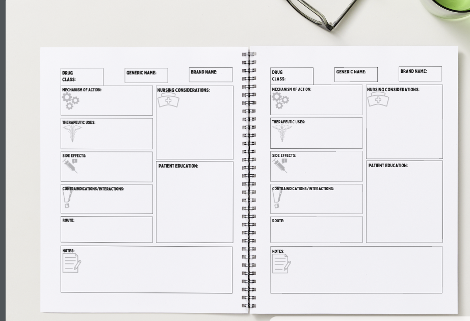 Pharmacology for Nurses Study Guide and Medication Template Bundle